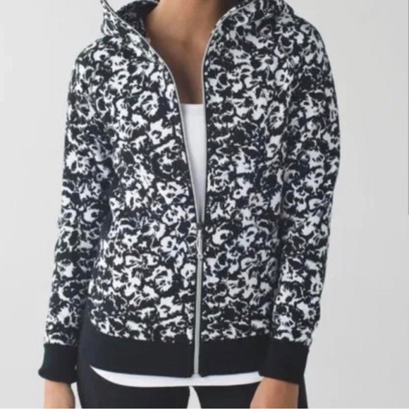 Black and White Lululemon hoodie scuba - Picture 1 of 12